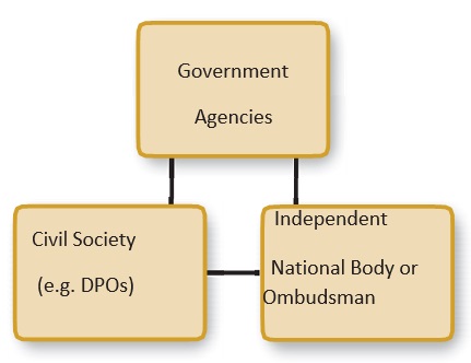 Government Agencies. Civil Society (e.g. DPOs). Independent National Body or Ombudsman. 